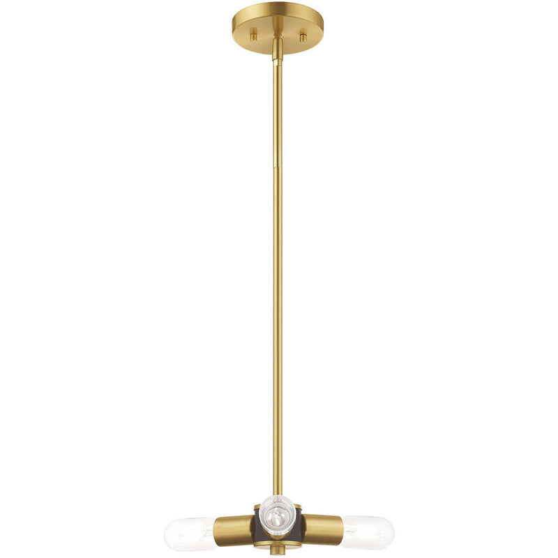 5" Three Light Dimmable Chandelier With Shades - Brass