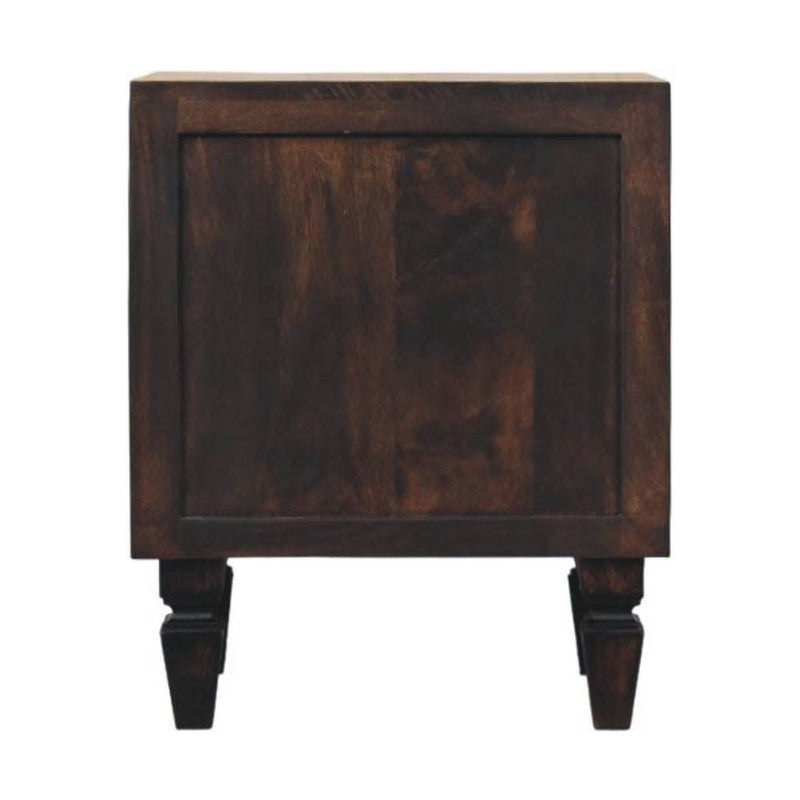 22" Two Drawer Nightstand Solid Wood - Brown