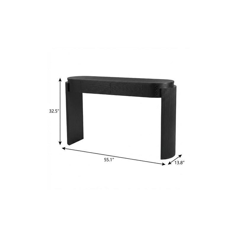 Double Pedestal Console Table With Two Drawers (738113) - Black