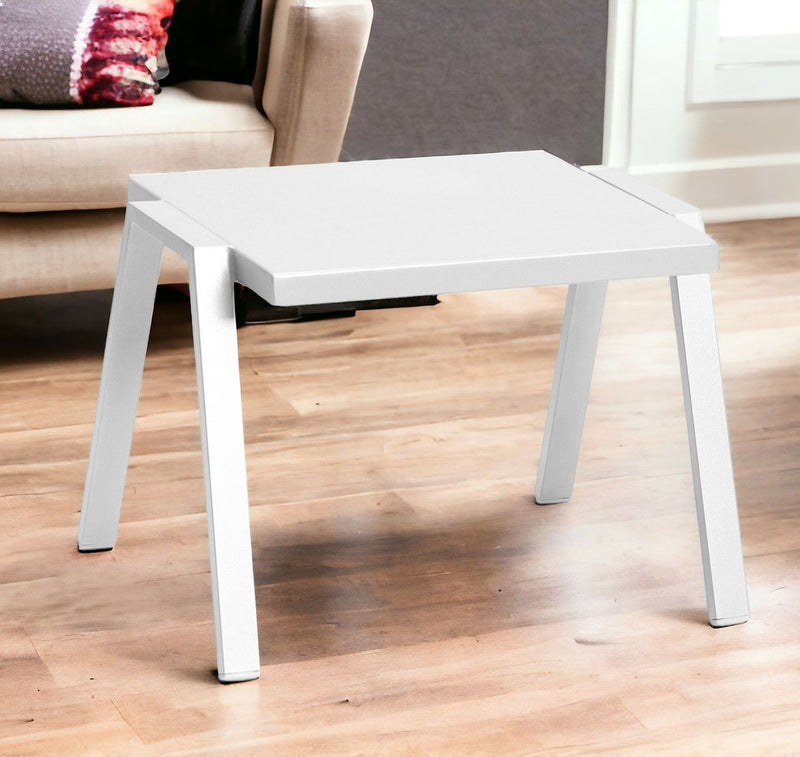 16" Aluminum End Table - White