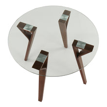 Load image into Gallery viewer, Folia - Mid-Century Modern Round Dinette Table - Walnut / Clear
