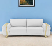 Load image into Gallery viewer, Italian Leather Sofa &amp; Silver Legs - White

