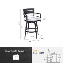 Load image into Gallery viewer, Outdoor Swivel Bar Chairs, 360 Degree Rotation, Ergonomic Backrest (Set of 2)
