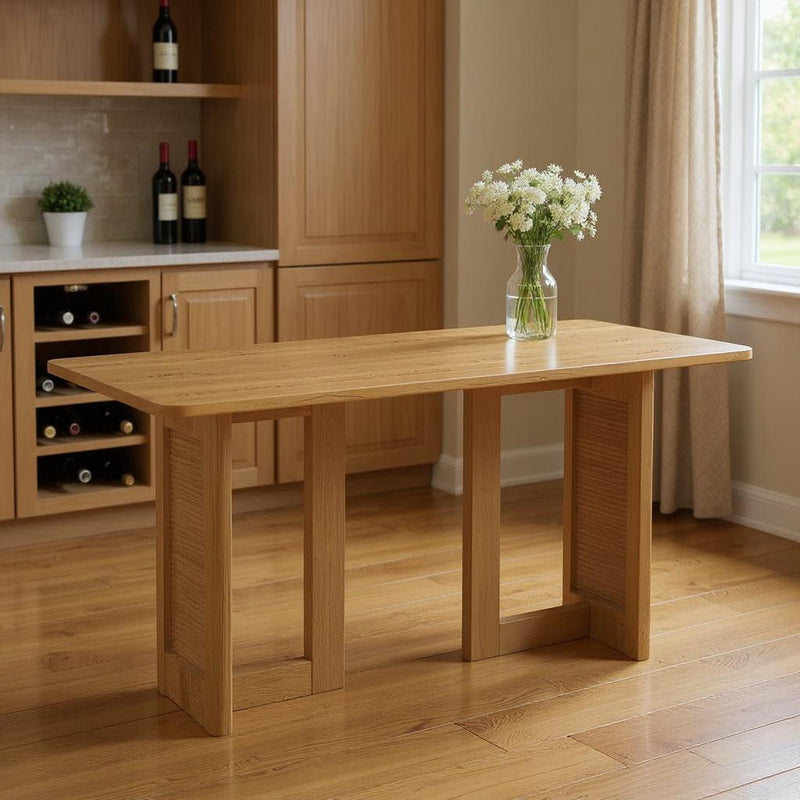 Unfinished Wood Square Bar Table (712249) - Light Brown