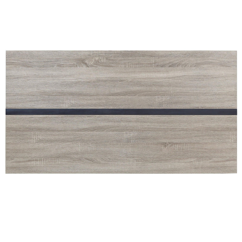 Wood Iron Sled Base Dining Table - Gray / Black