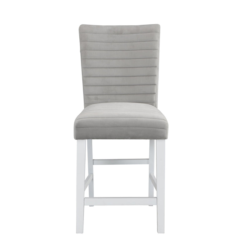 Velvet Solid Wood Counter Height Bar Chairs (Set of 2) - Gray / White