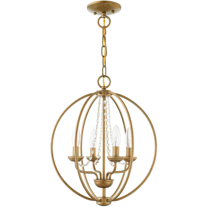 19'' Four Light Dimmable Chandelier With Shades - Gold