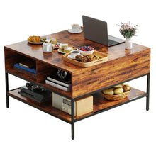 Load image into Gallery viewer, Flip-Top Coffee Table With Storage Lift-Top Design With Hidden Compartment - Black
