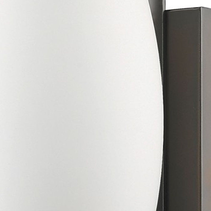 Geometric Wall Sconce With Frosted Glass Shade - Bronze