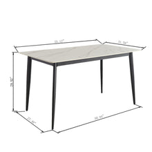 Load image into Gallery viewer, Dining Table Round White Sintered Stone Top Heavy Duty Metal Legs Waterproof Surface For Kitchen Dining Room Or Office Furniture - White / Black
