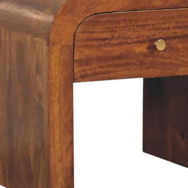 16" Solid Wood One Drawer Nightstand - Oak