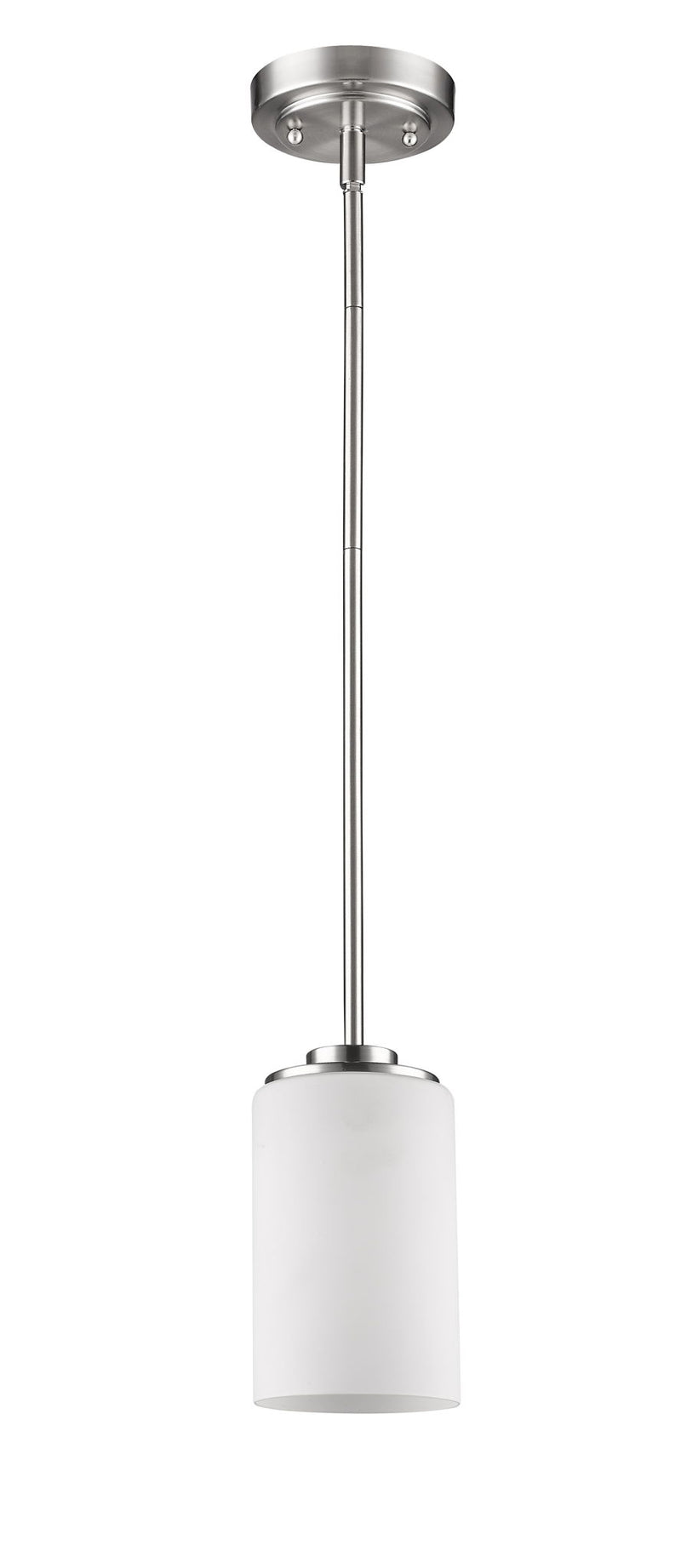 Frosted Glass Hanging Light - Silver