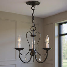 Load image into Gallery viewer, 12" Three Light Dimmable Chandelier With Shades - Bronze
