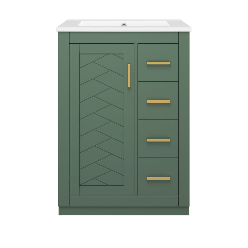 Modern Bathroom Vanity With 1 Door And 3 Drawers
