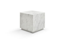Load image into Gallery viewer, Marble Square Block End Table - White
