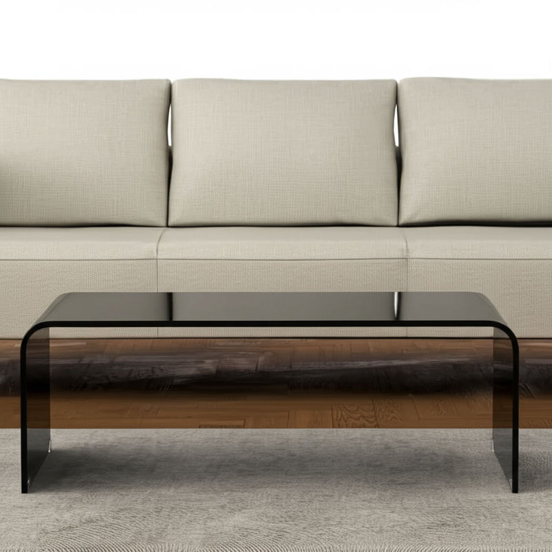 24" Glass Sled Coffee Table - Black