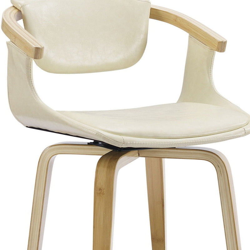 Upholstered Faux Leather Dining Arm Chair - White