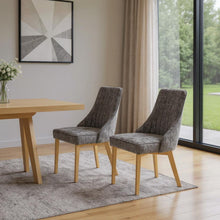 Load image into Gallery viewer, Tufted Stainless Steel Dining Side Chairs (Set of 2) - Gray / Gold
