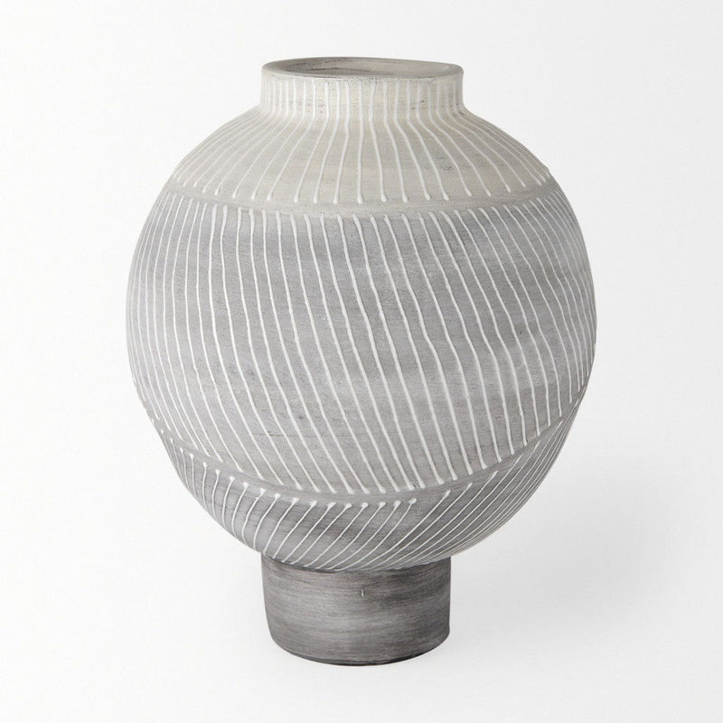 Ombre Round Table Vase (729964) - Gray / White