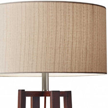 Load image into Gallery viewer, Solid Wood Novelty Floor Lamp With Beige Drum Shade - Brown
