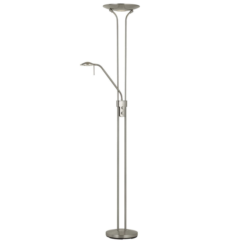 Led Torchiere Floor Lamp With Nickel Dome Shade - Nickel
