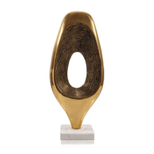 Load image into Gallery viewer, Marble Abstract Tabletop Sculpture (628143) - Gold / White
