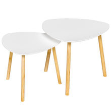 Load image into Gallery viewer, Solid Wood Triangle Nested Coffee Tables (Set of 2) - White
