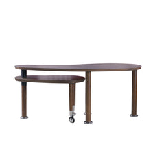 Load image into Gallery viewer, Rotatable Coffee Table With Solid Legs, 360 Degree Swivel, Waterproof - Walnut
