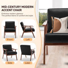 Load image into Gallery viewer, Mid Century Modern Accent Chair With Solid Wood Frame And Extra Thick Backrest
