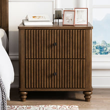 Load image into Gallery viewer, Fluted Nightstand With 3 Drawers
