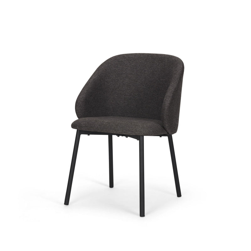 Fabric Wood Dining Side Chair - Gray / Black