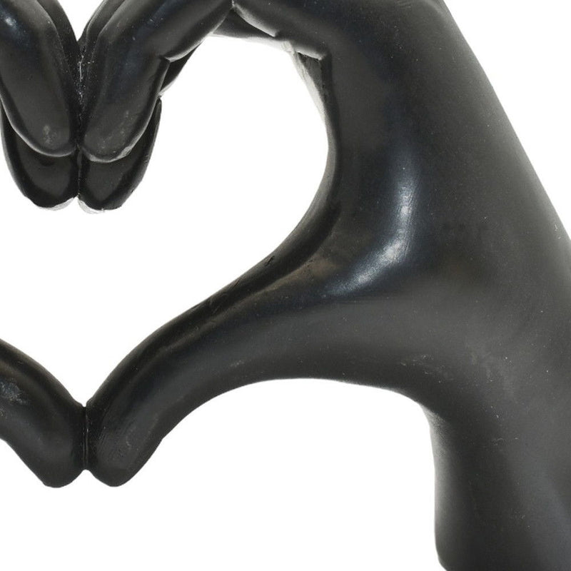 Heart Hands Tabletop Sculpture - Black