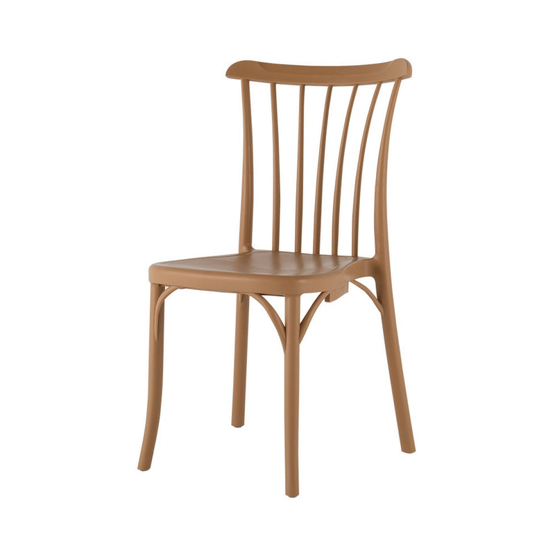 Heavy Duty Plastic Slat Back Dining Side Chairs (Set of 2) - Natural