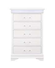 Load image into Gallery viewer, Solid Wood Five Drawer Chest With Led Lighting - White
