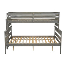 Load image into Gallery viewer, Wood Twin over Full Bunk Bed with Ladder, Gray
