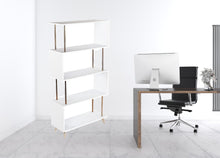 Load image into Gallery viewer, Squiggle Four Tier Etagere Bookcase - White
