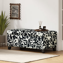 Load image into Gallery viewer, Luxury Storage Ottoman With Floral Patterned Fabric, Soft-Close Hinges, Multi Functional
