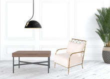 Load image into Gallery viewer, Stylish Velvet A Frame Accent Chair - White / Gold
