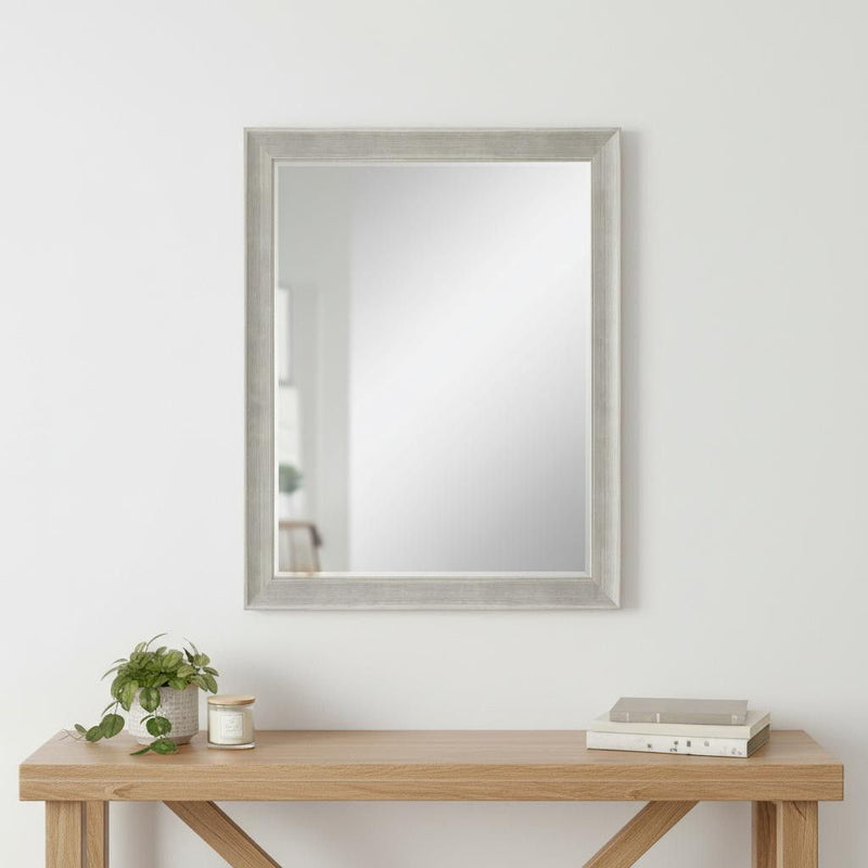 53" Solid Wood Framed Accent Mirror - Silver