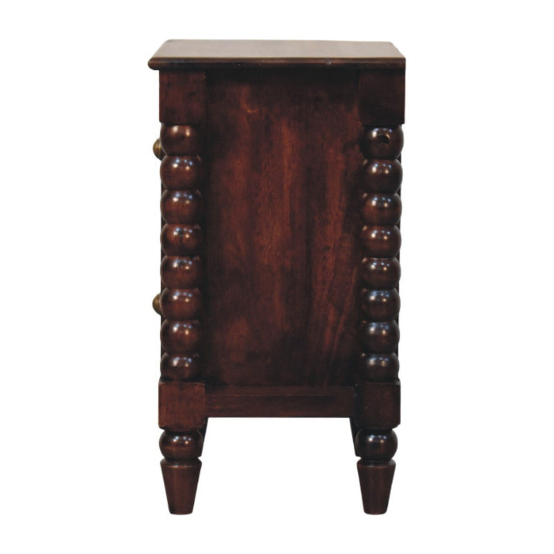 22" Solid Wood 2 Drawer Nightstand - Dark Brown