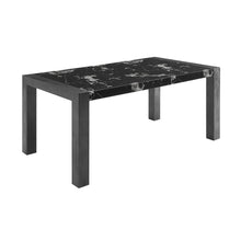 Load image into Gallery viewer, 68" Faux Marble And Wood Dining Table - Black
