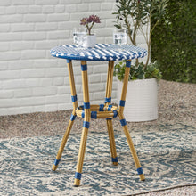 Load image into Gallery viewer, French Bistro Table Outdoor Elegance - White / Blue
