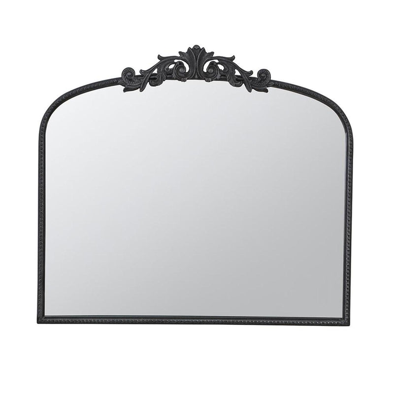 31" Arch Iron Framed Accent Mirror - Black