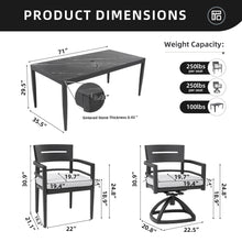 Load image into Gallery viewer, Modern Outdoor Patio Dining Set With Table And Chairs With Sunbrella Cushions
