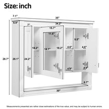 Load image into Gallery viewer, Wall-Mounted Bathroom Cabinet With Mirror And Open Shelf - White
