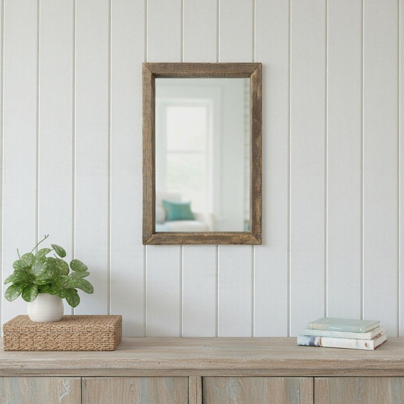 18" Solid Framed Accent Mirror - Brown