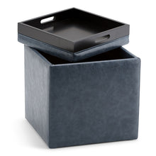 Load image into Gallery viewer, Rockwood - Upholstered Cube Storage Ottoman With Tray

