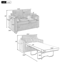 Load image into Gallery viewer, Sleeper Sofa With Foldable Mattress, USB Ports, Side Table &amp; Storage Pocket
