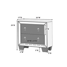 Load image into Gallery viewer, Nightstand With 2 Drawers And Mirror Accent - Silver
