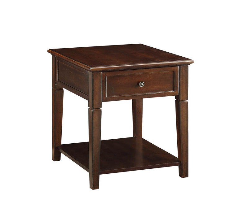 Manufactured Wood Rectangular End Table With Drawer And Shelf - Walnut